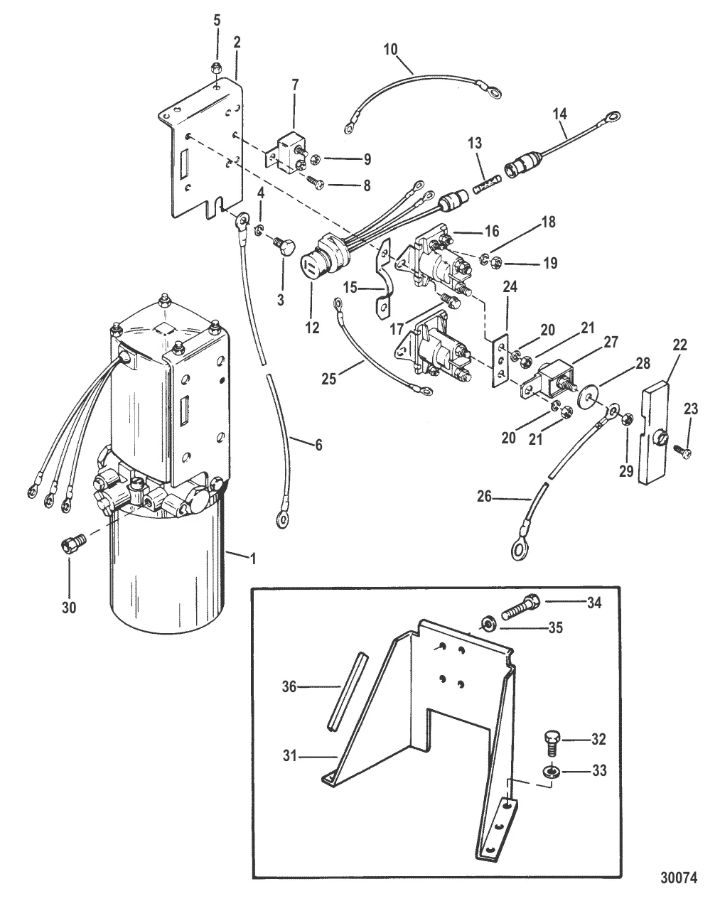 HYDRAULIC PUMP AND BRACKET OILDYNE PUMP/METAL RESERVOIR