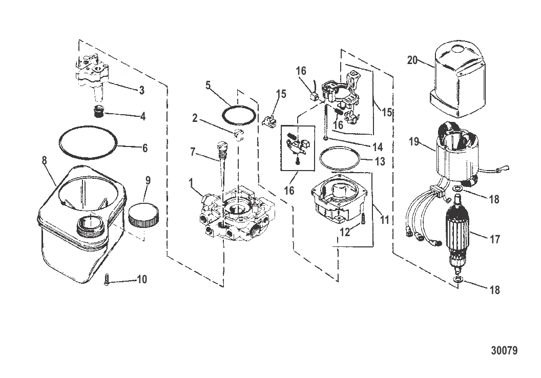 HYDRAULIC PUMP OILDYNE PUMP/ PLASTIC RESERVOIR