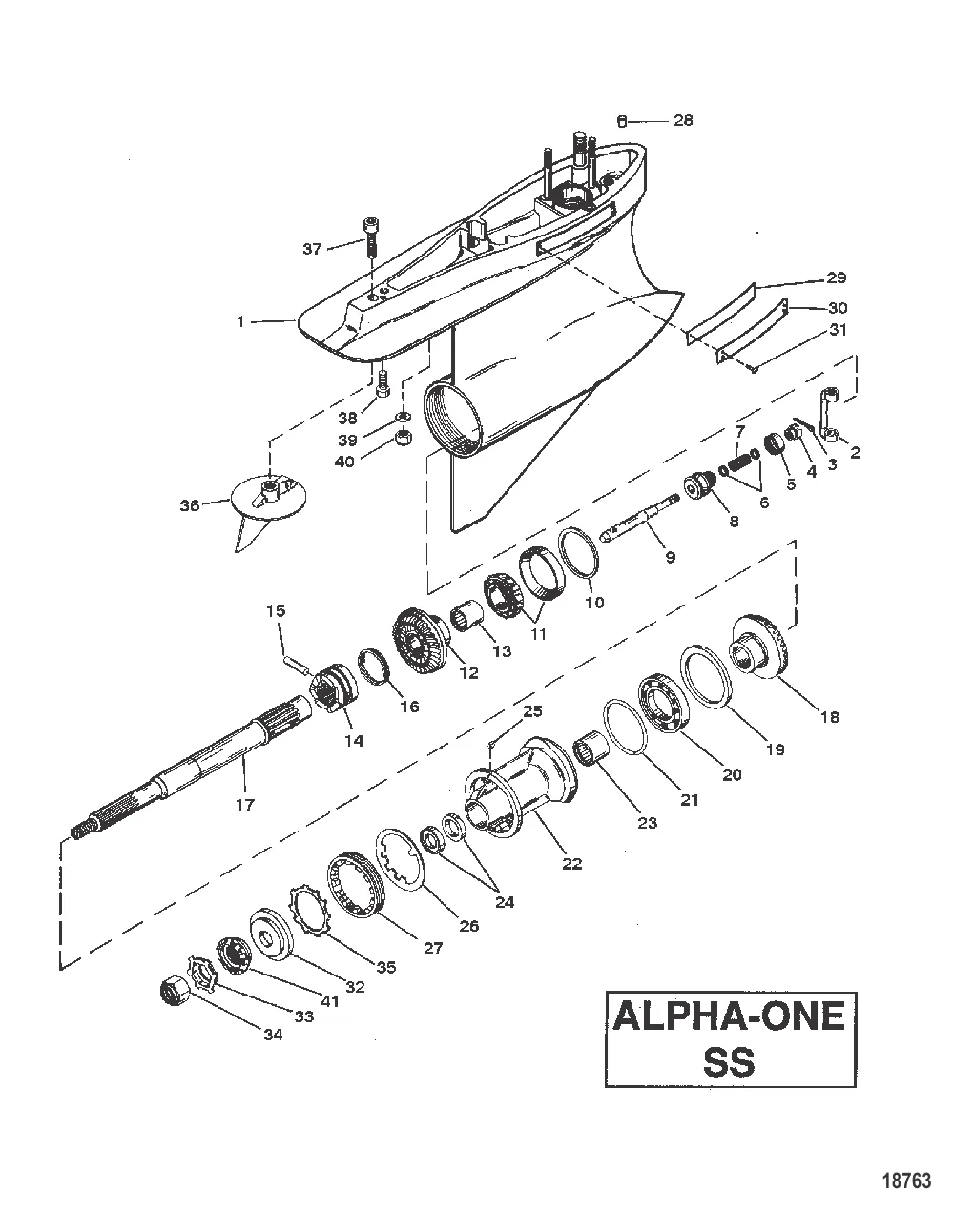 GEAR HOUSING ASSY (PROPSHAFT) (ALPHA ONE-SS)