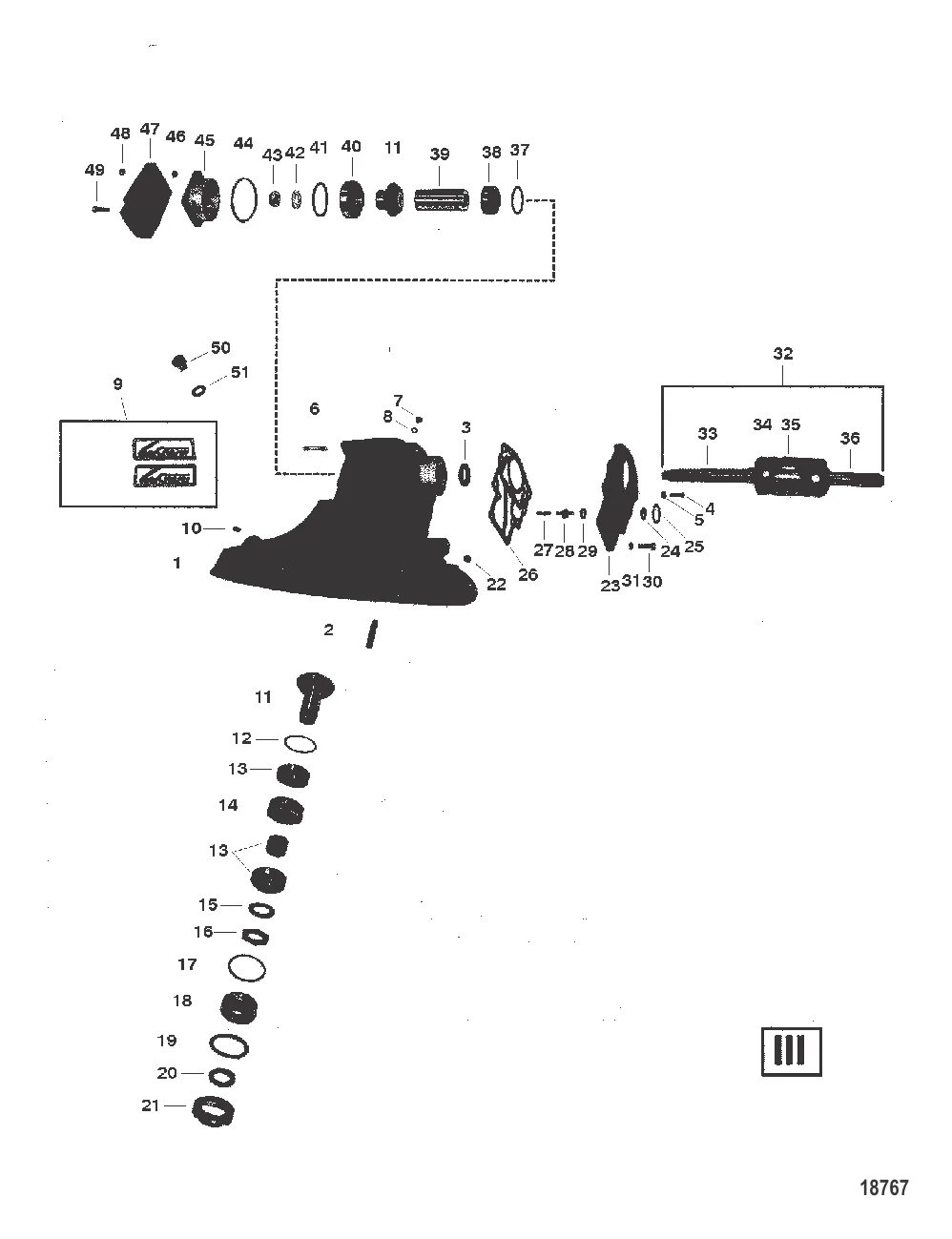DRIVESHAFT HOUSING AND GEAR ASSEMBLY (III)
