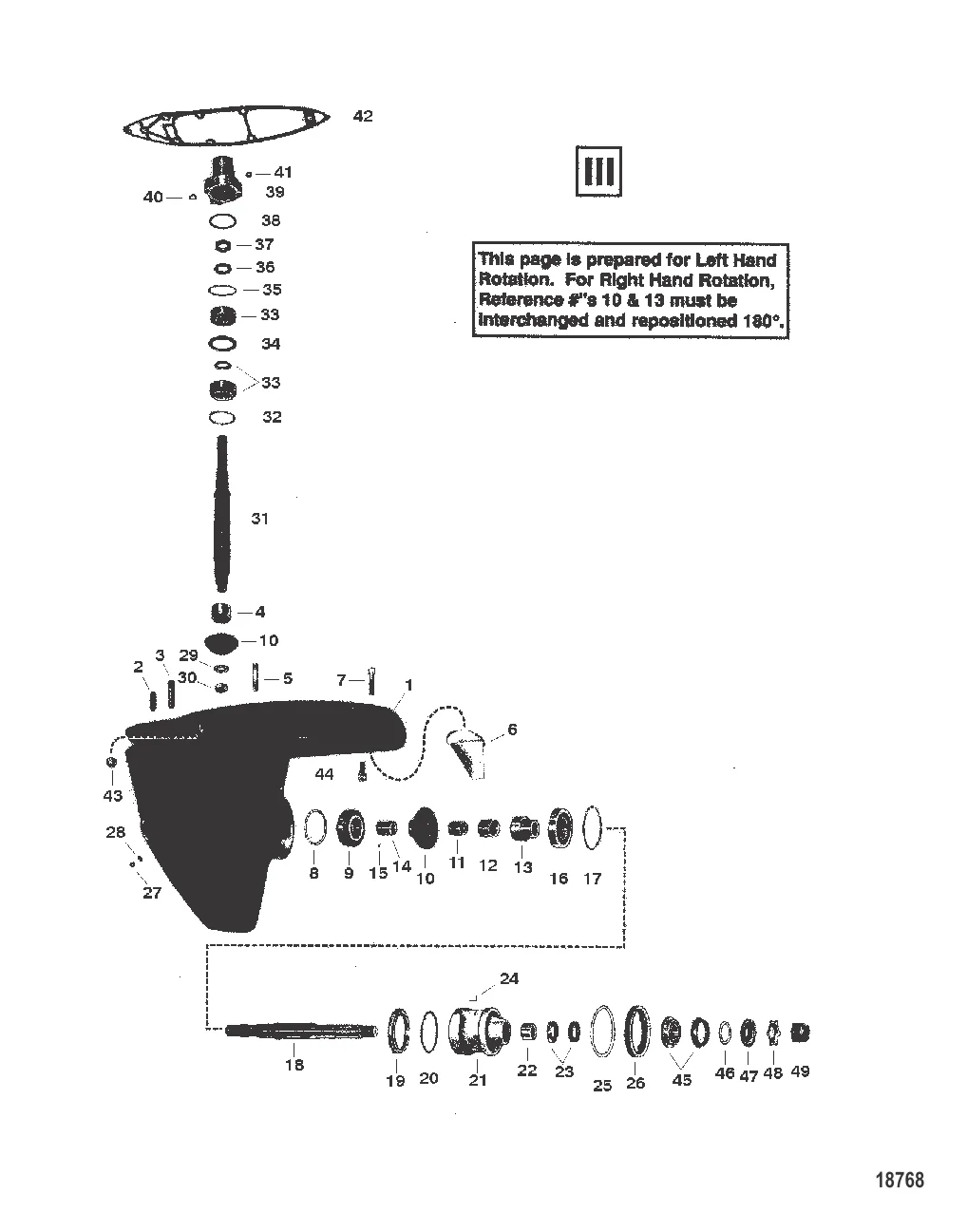 GEAR HOUSING ASSY (DRIVESHAFT & PROPSHAFT) (III)