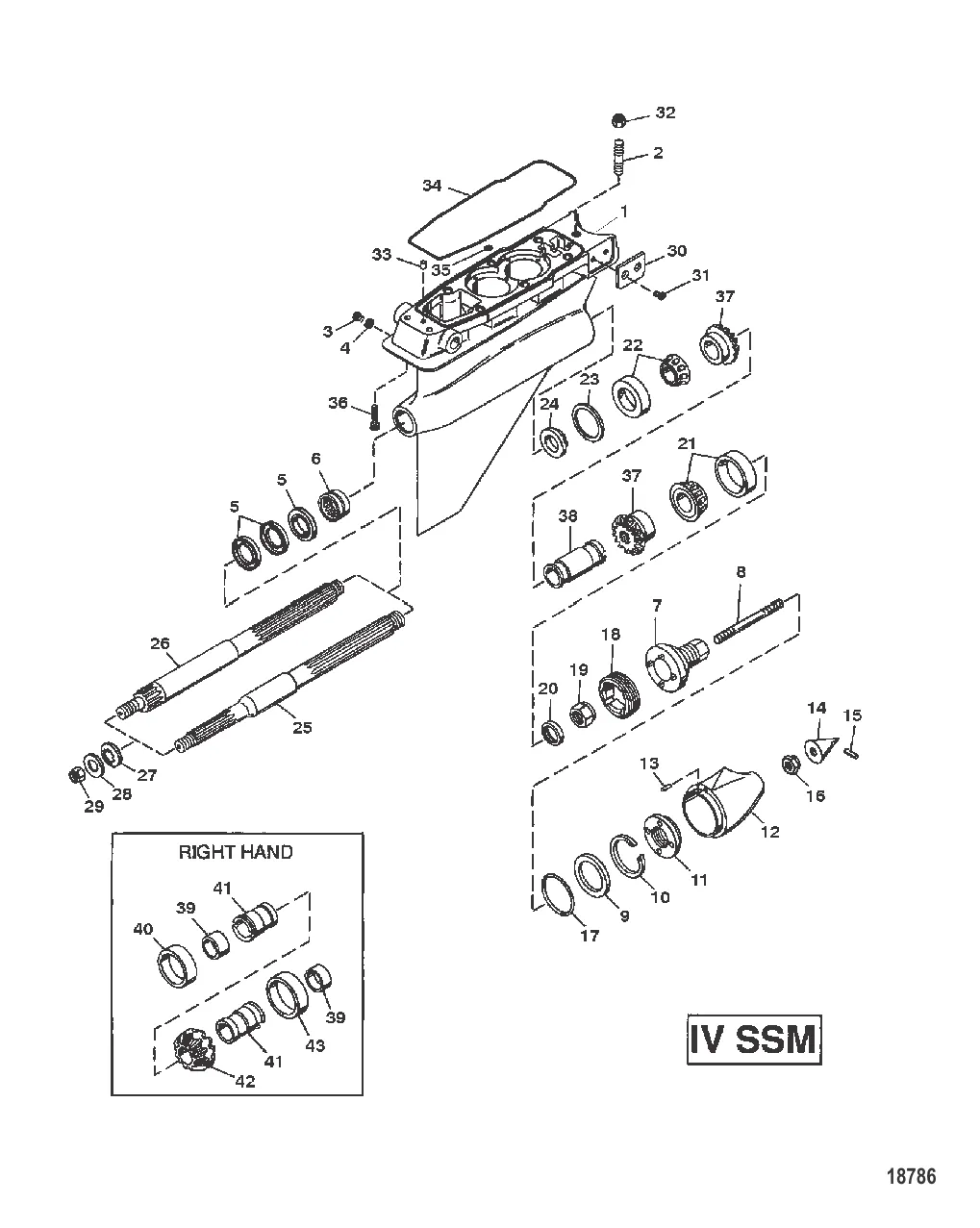 GEAR HOUSING ASSEMBLY (PROPSHAFT) (IV SSM)