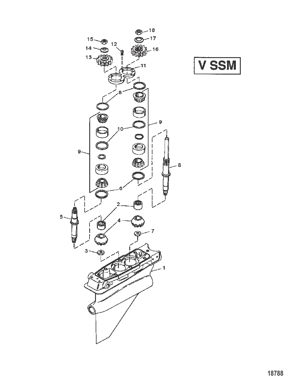 GEAR HOUSING ASSEMBLY (DRIVESHAFT) (V SSM)