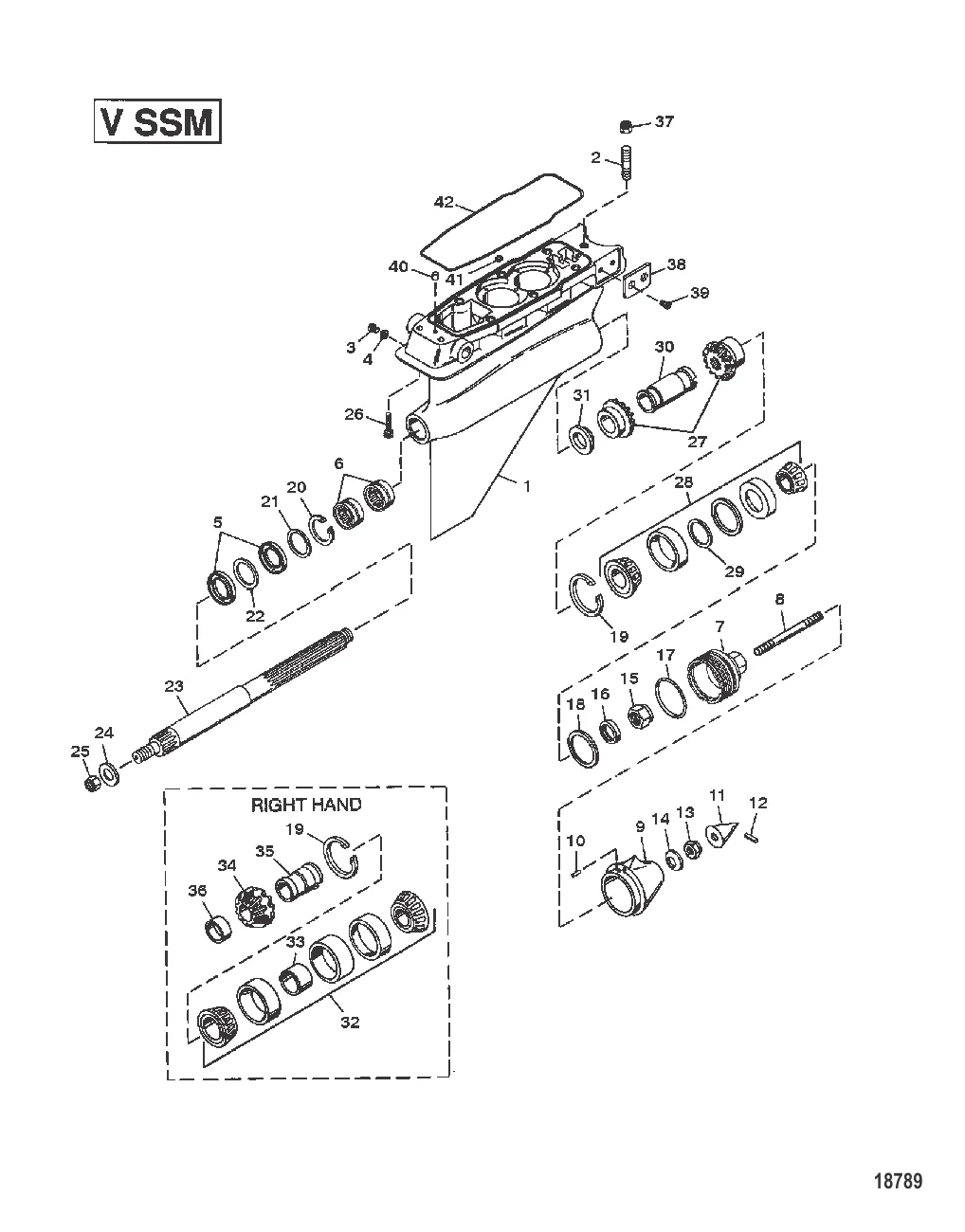 GEAR HOUSING ASSEMBLY (PROPSHAFT) (V SSM)