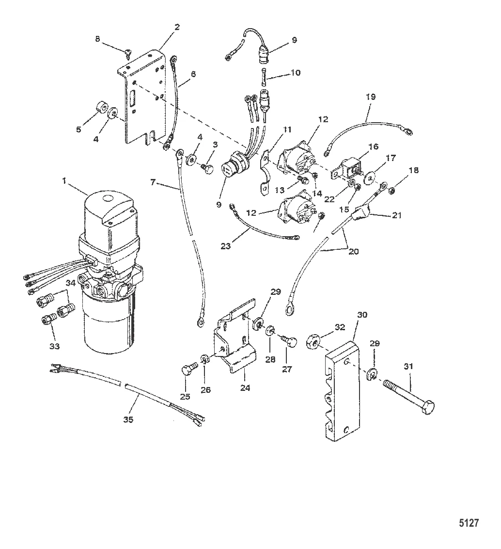 HYDRAULIC PUMP AND BRACKETS (III-IV-V) (OILDYNE)
