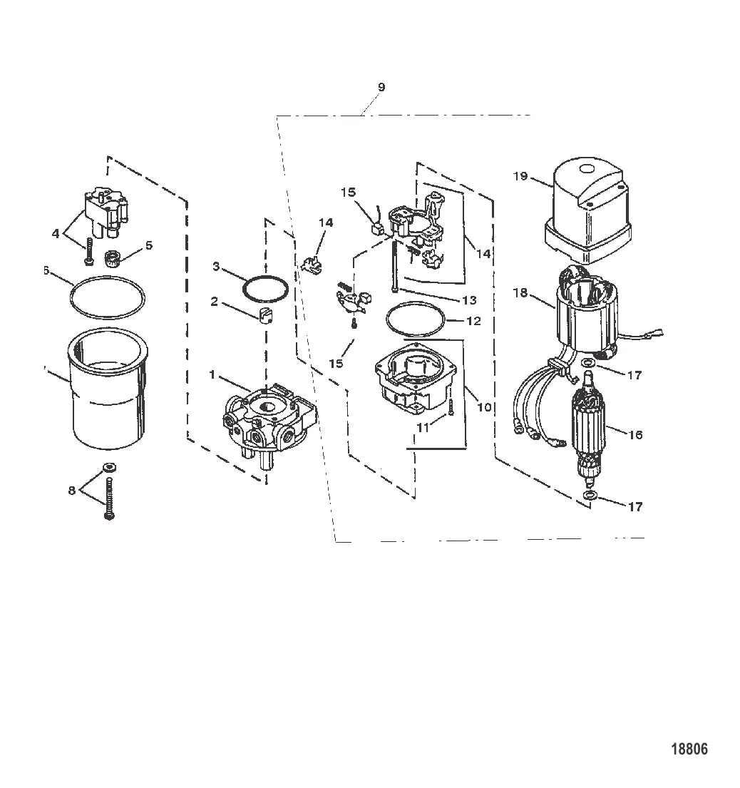 HYDRAULIC PUMP ASSEMBLY (III-IV-V) (OILDYNE)