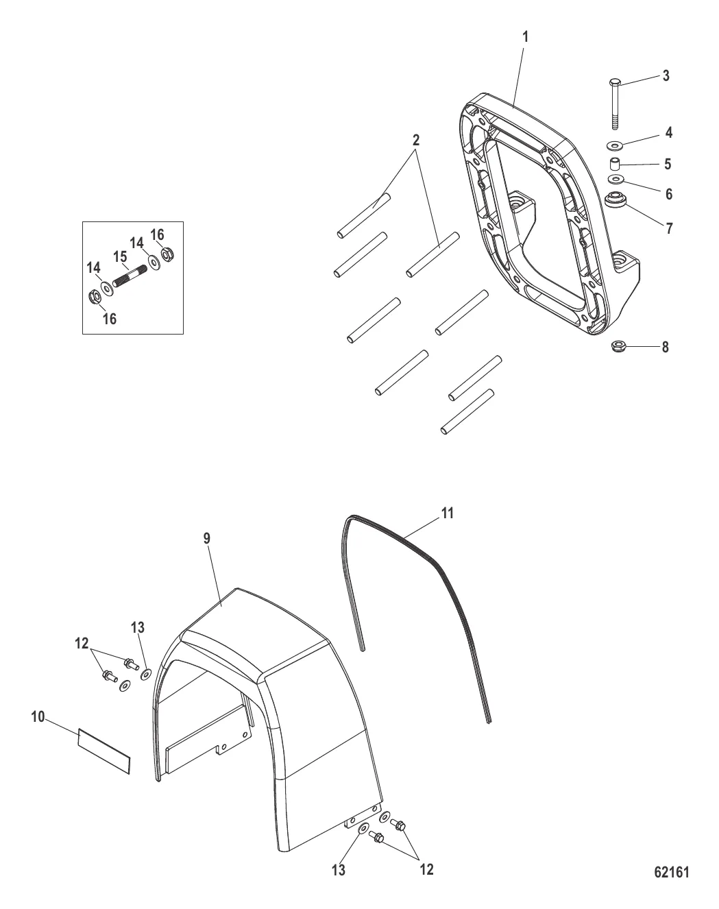 Транцевая плита Внутренний и наружный кожух