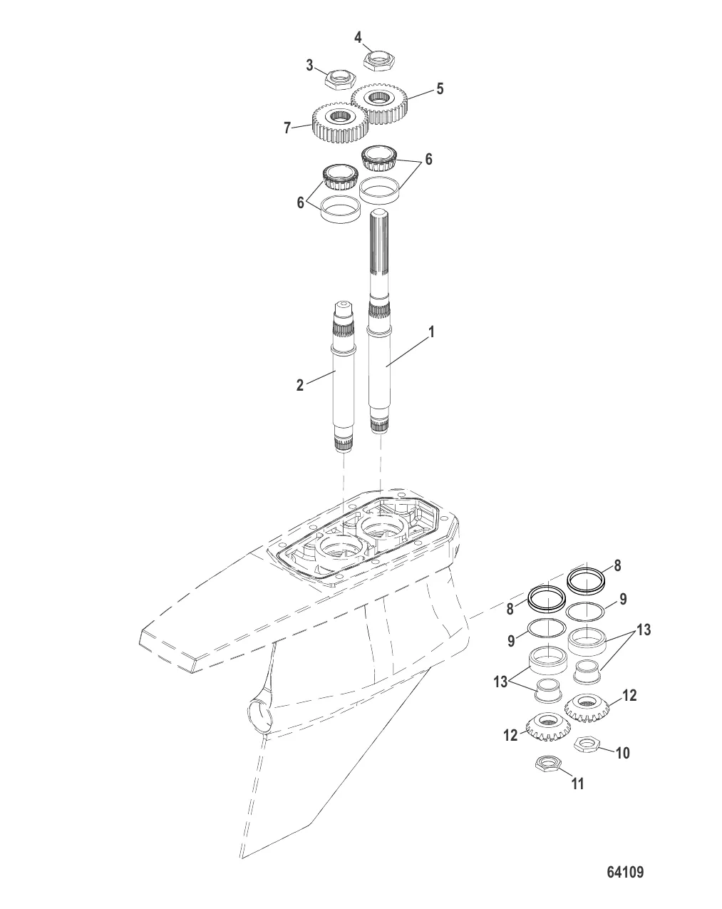 Картер редуктора в сборе Ведущий вал