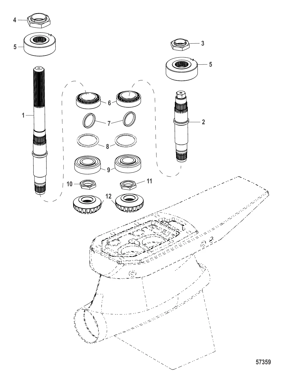 Картер редуктора в сборе Ведущий вал