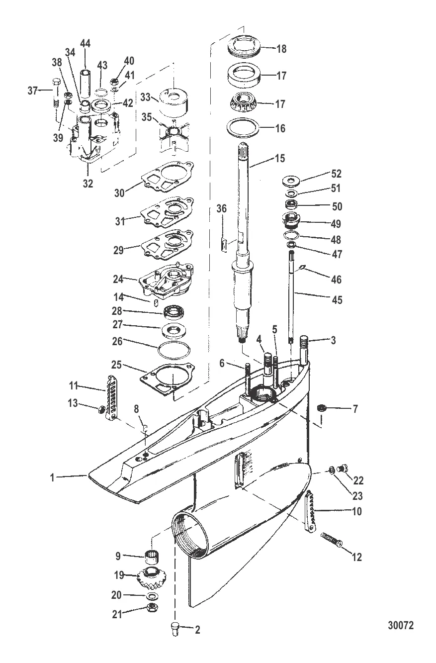 GEAR HOUSING (DRIVESHAFT) - (COUNTER ROTATION)