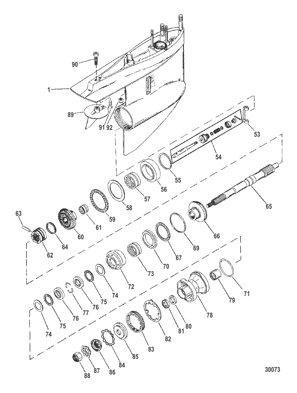 GEAR HOUSING (PROPELLER SHAFT) -(COUNTER ROTATION)