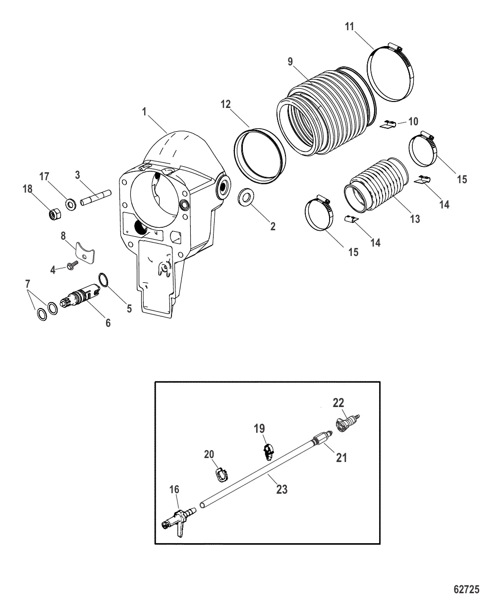 Колоколообразный кожух Синий разъем (2A514803 и выше)