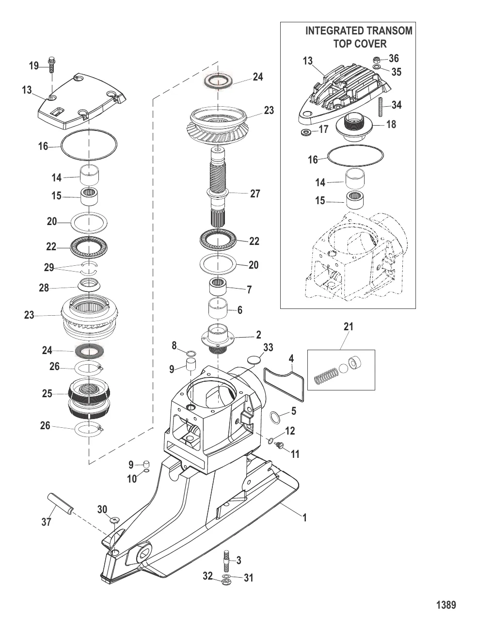 Корпус ведущего вала и ведущие шестерни (Привод XR/XZ)