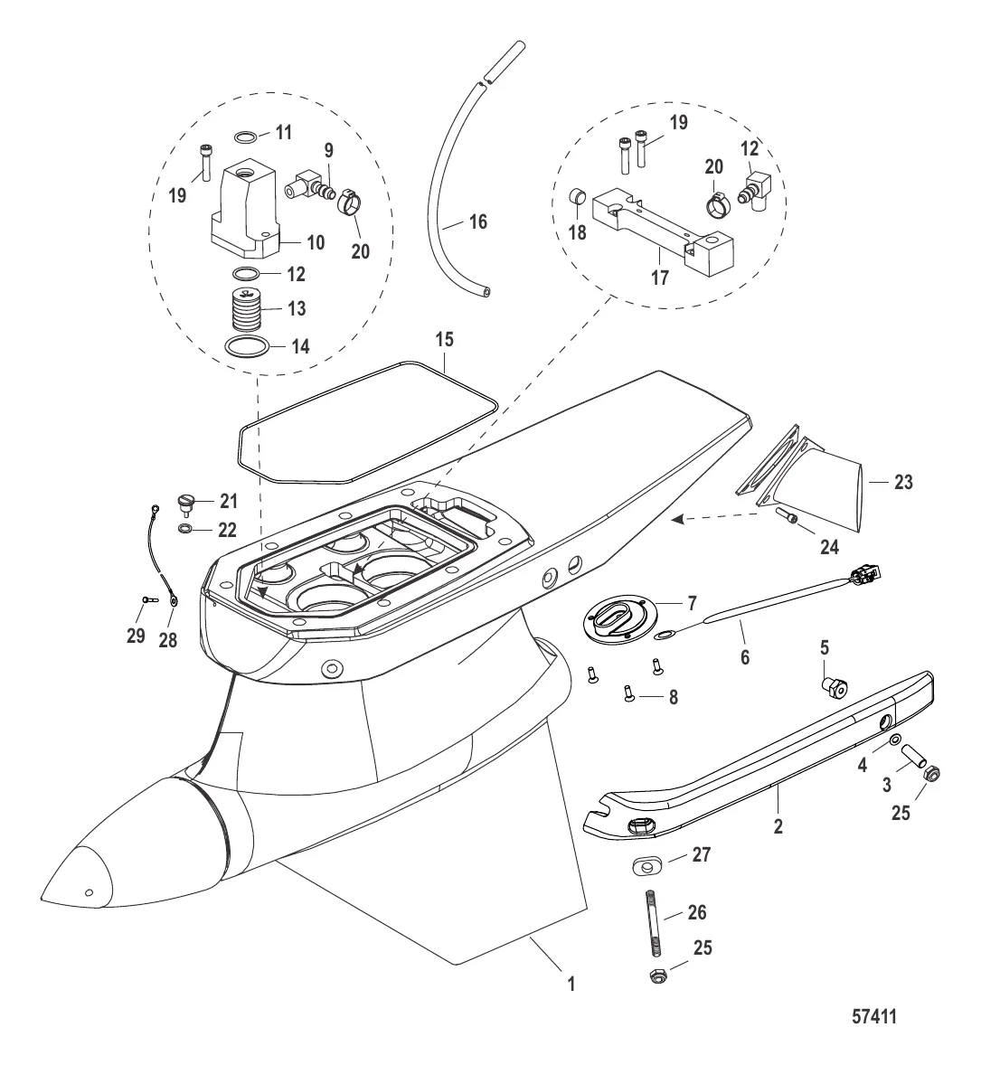 Картер редуктора в сборе (0M971212 и выше)