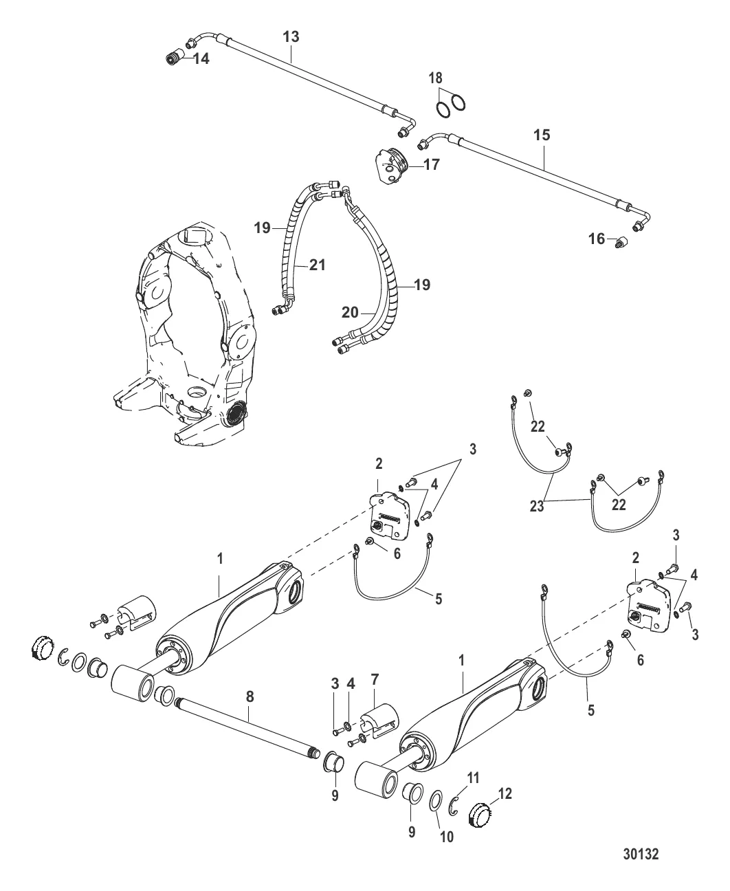 Цилиндры системы дифферента и гидравлические шланги