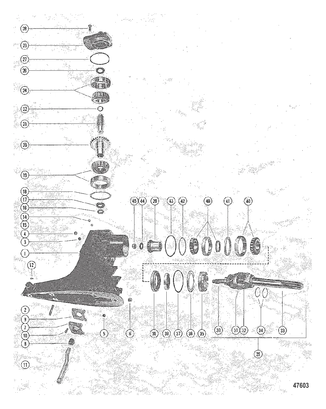 КОРПУС ВЕДУЩЕГО ВАЛА В СБОРЕ И УЗЕЛ ШЕСТЕРЕН