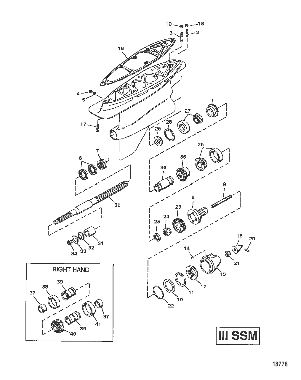 GEAR HOUSING ASSEMBLY (PROPSHAFT) (III SSM)