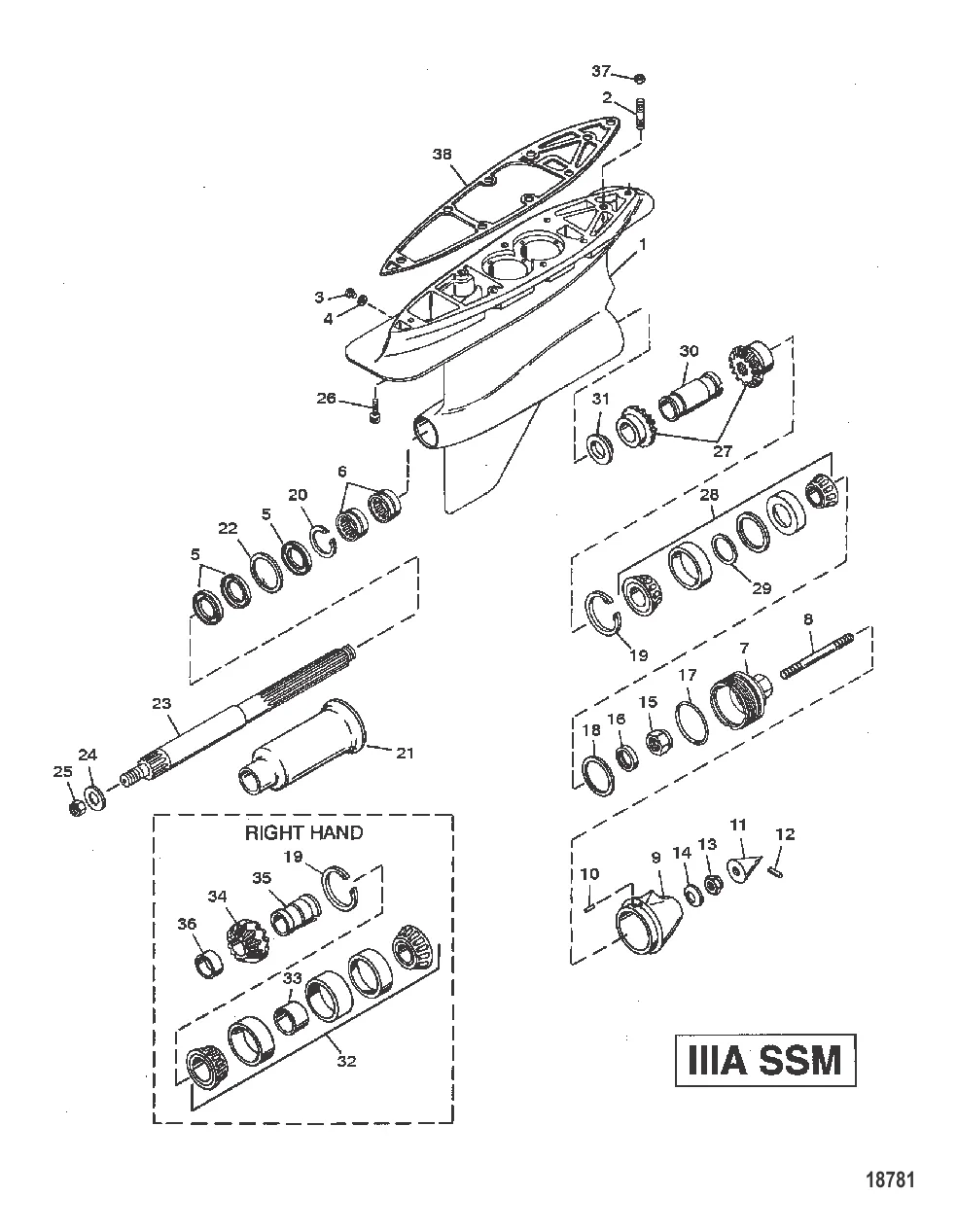 GEAR HOUSING ASSEMBLY (PROPSHAFT) (IIIA SSM)
