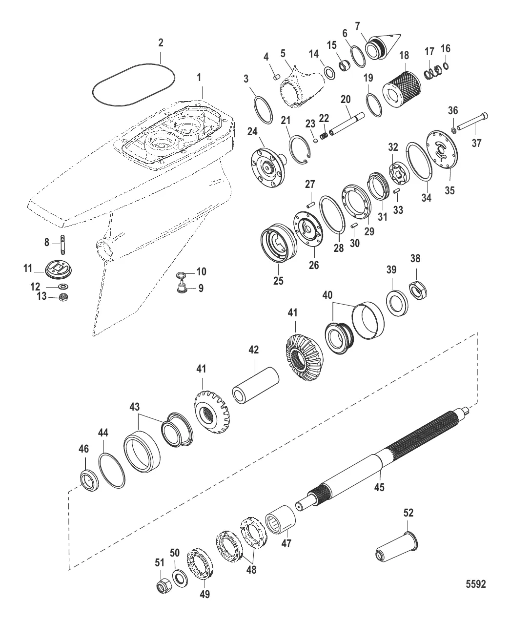 Картер редуктора Сухой поддон Six/NXT6 SSM – Гребной вал