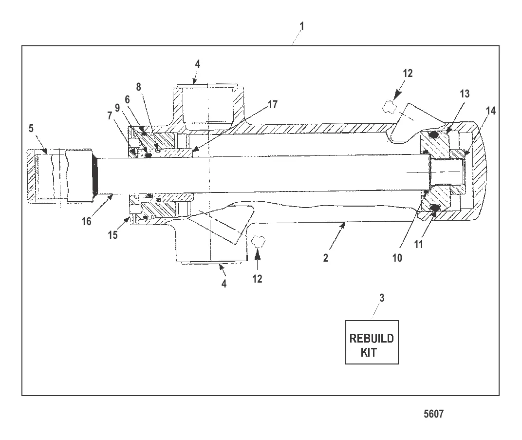 Цилиндр системы дифферента (Мокрый поддон) без пластины датчика дифферента (до 1998 г.)