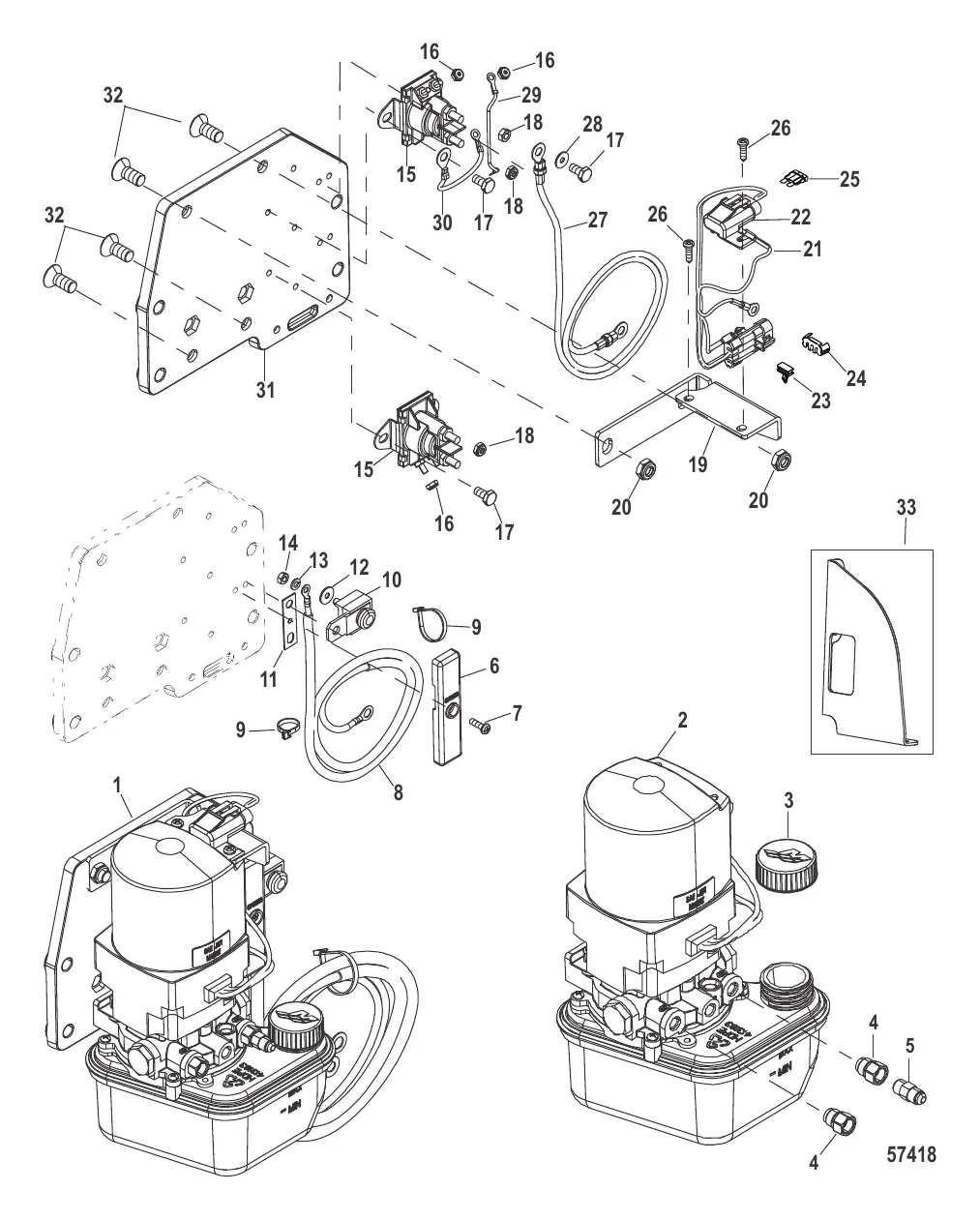Насос системы дифферента в сборе (Сухой поддон) 843017T03