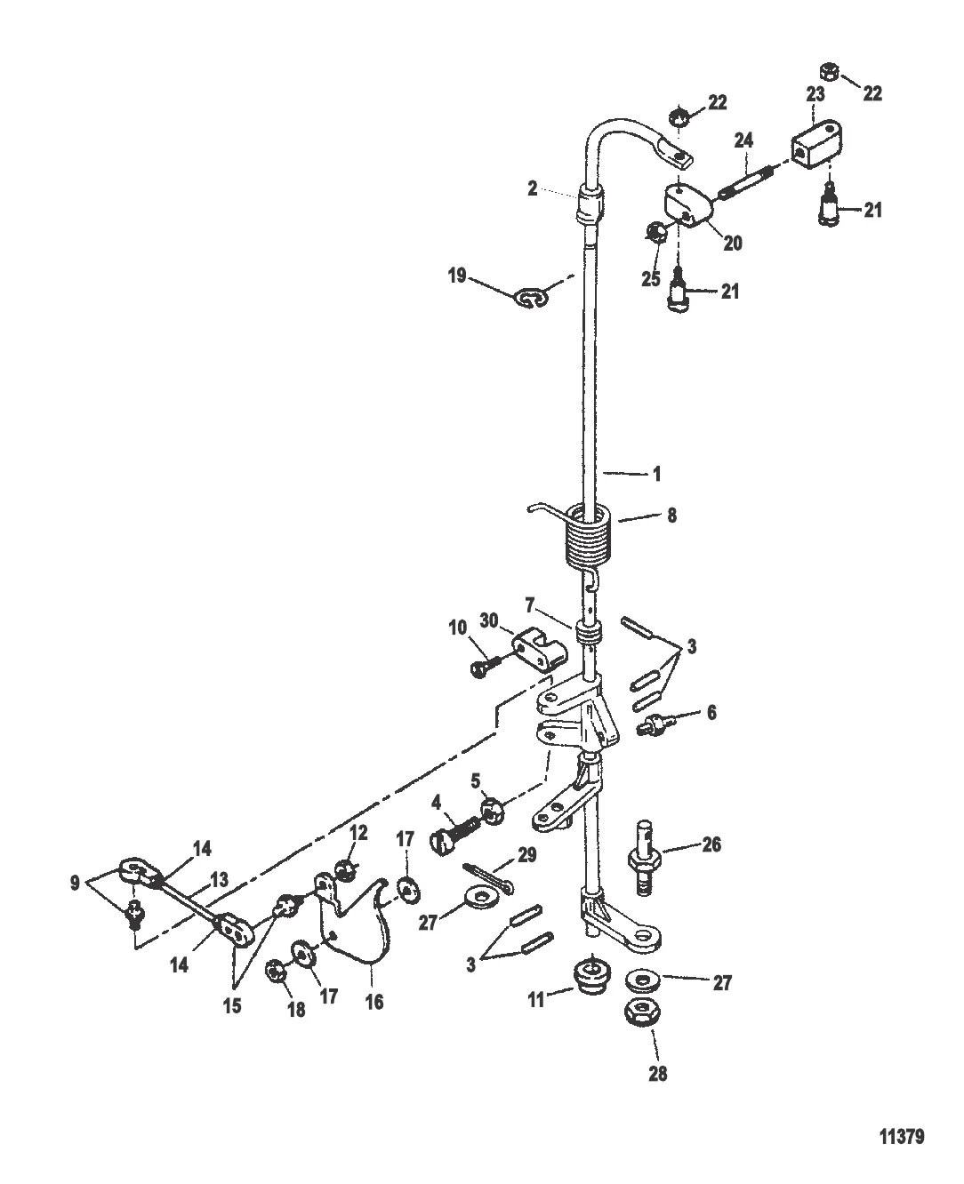 Передаточный вал и тяга газа