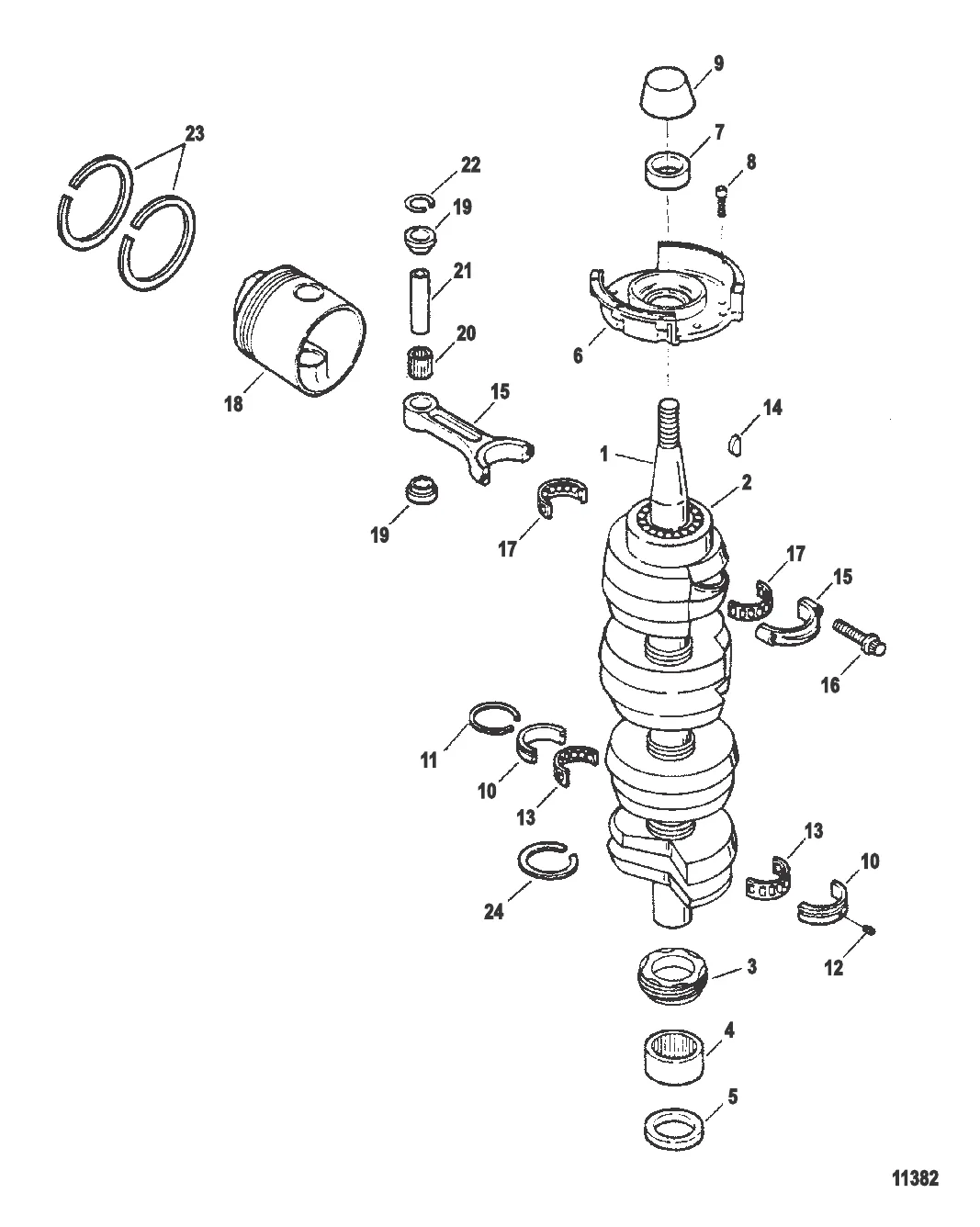 Коленчатый вал и поршень