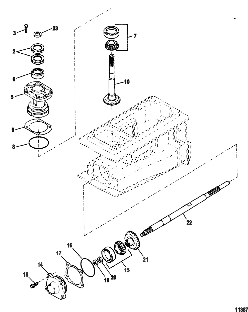 Шестерня и вал крыльчатки (Шлицевый привод)