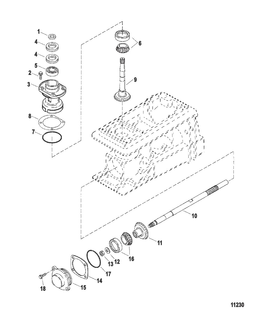 Шестерня и вал крыльчатки