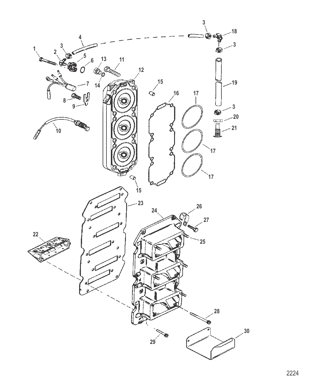 Блок с пластинчатыми клапанами и головка цилиндра