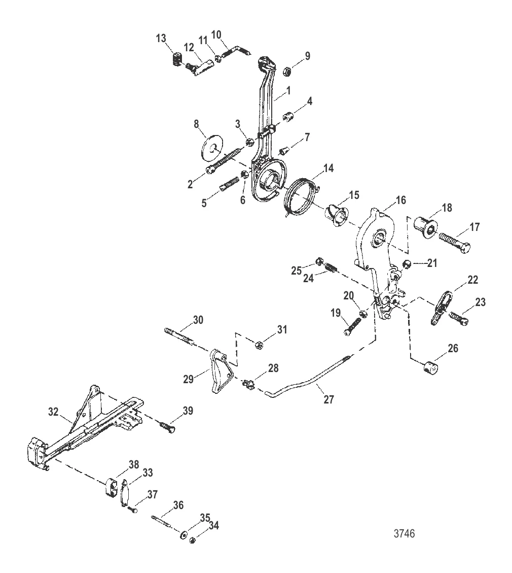Рычаг газа и кулачок дроссельной заслонки в сборе