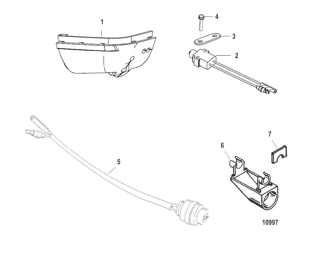 Комплект переключателя – румпельная рукоятка Кнопка пуска, 15 л.с., четырехтактн.