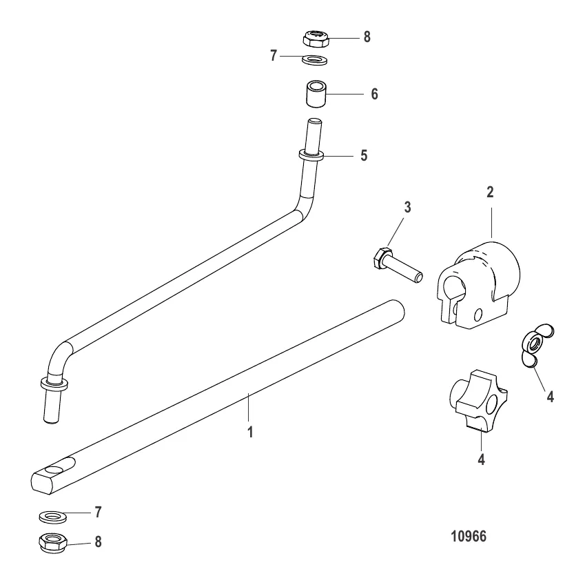 Усилитель руля в сборе 8-15 л.с., 4-тактн. (52148A1/A3/A6)