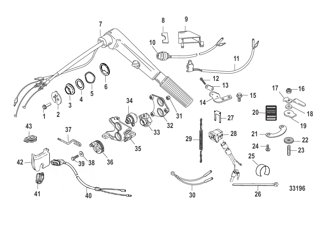 Комплект румпельной рукоятки – 8/9.9 л.с. (828030A5/828030A6)