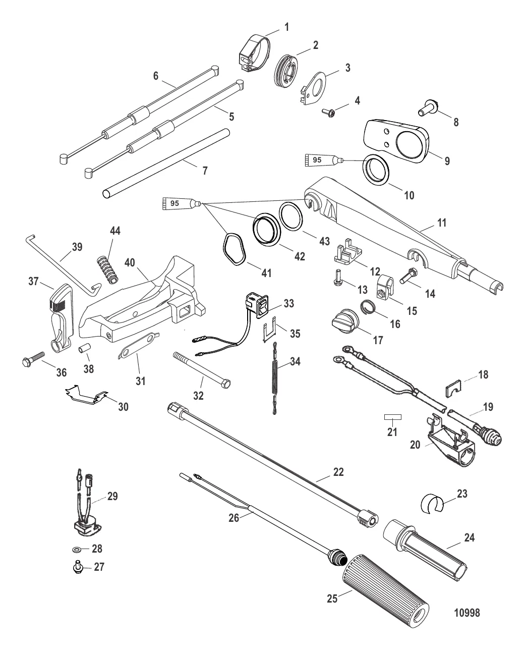 Комплект румпельной рукоятки – 40/45/50 л.с. (828813A10 / A11 /A31)