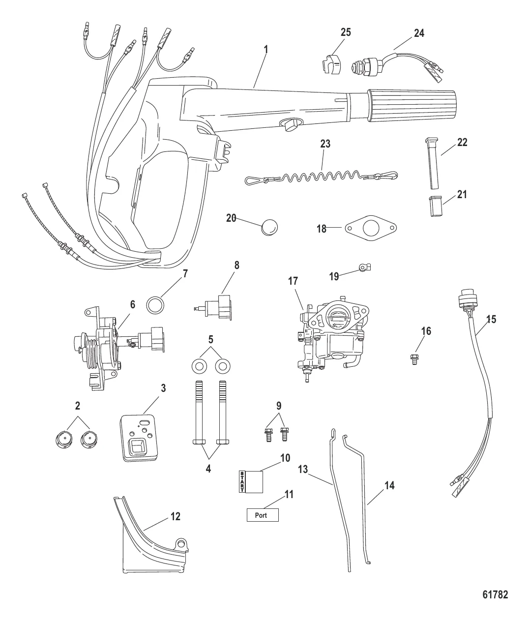 Комплект преобразования румпельного управления – электрическое 9.9 л.с. (8M0103838)