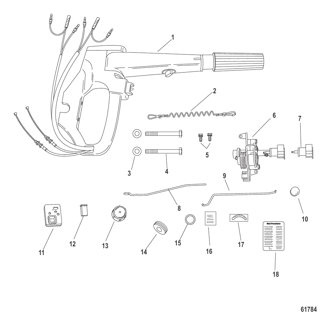 Комплект преобразования румпельного управления – ручное 9.9 л.с. (8M0103839)