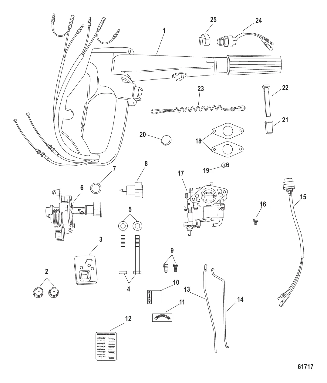 Комплект преобразования румпельного управления – электрическое 9.9 EH (8M0103840)