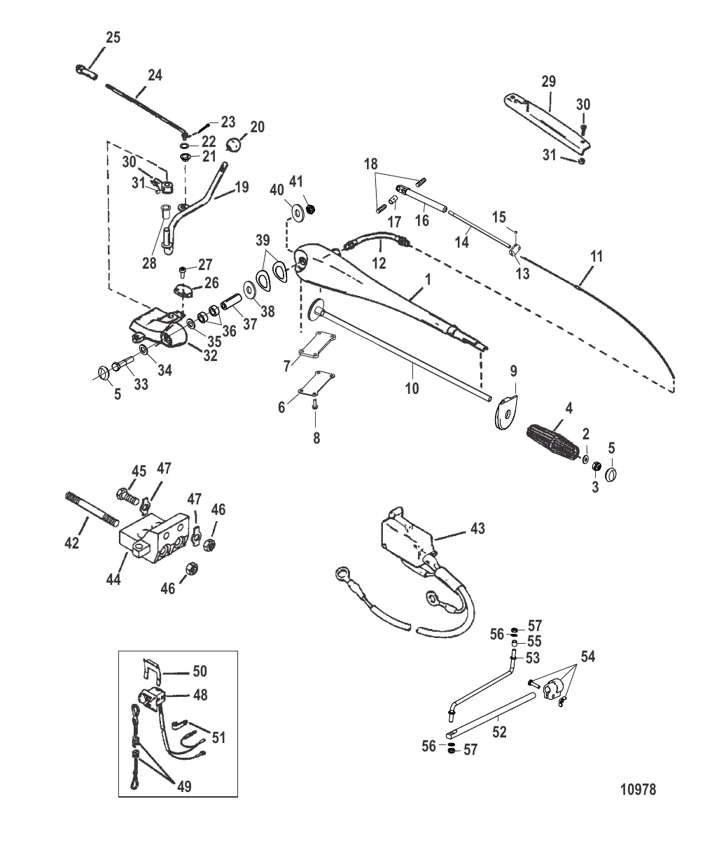 Комплект румпельной рукоятки – 40 л.с./30 JET (78551A46 и 78551A47)