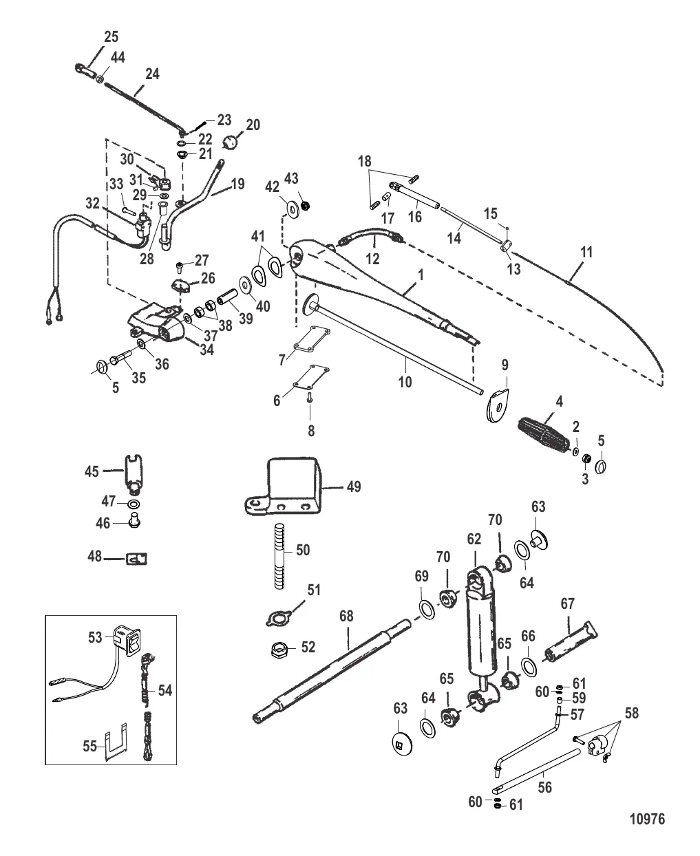 Комплект румпельной рукоятки – 45/50/60 л.с. (78551A28 и 78551A29)