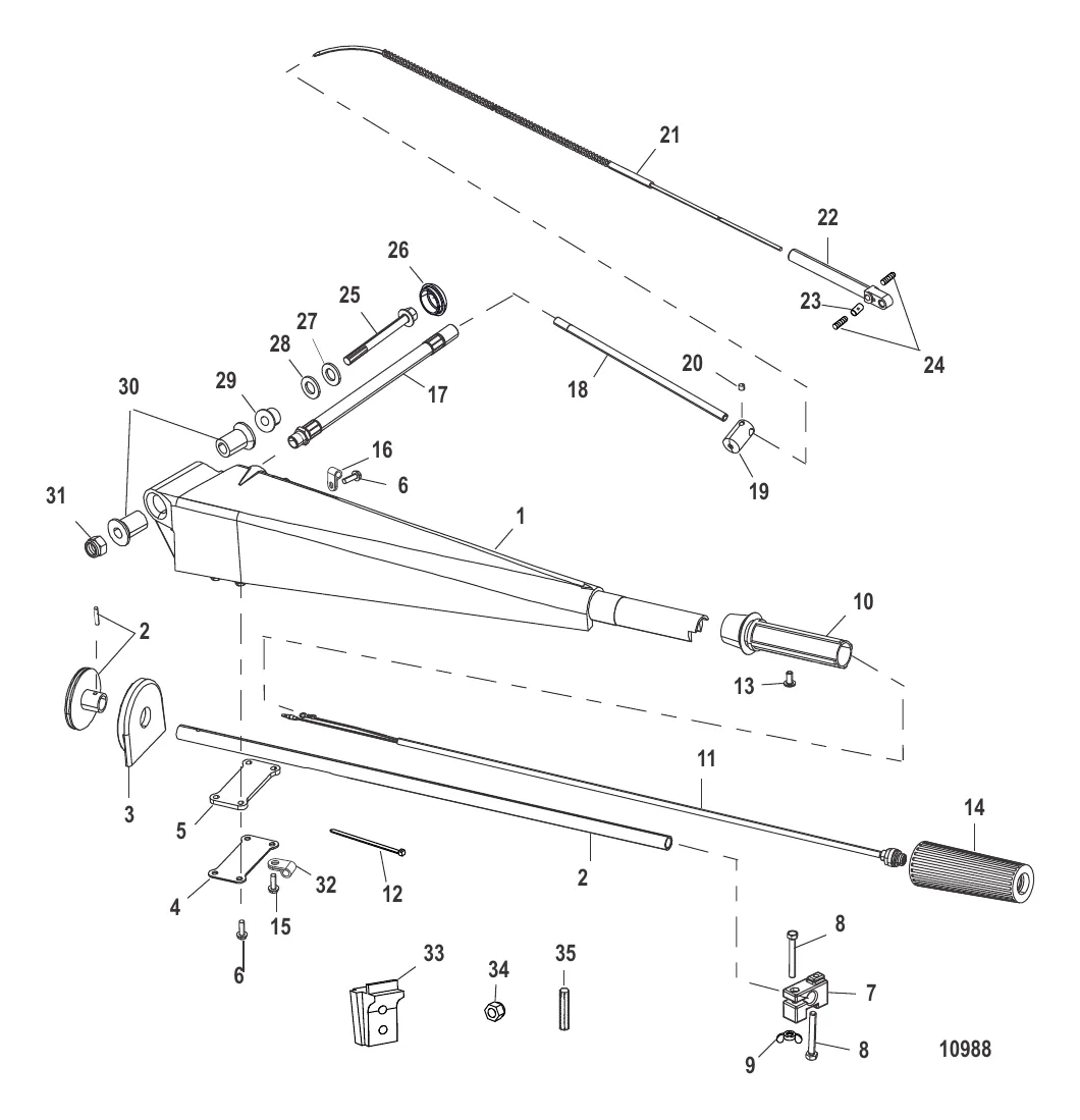 Комплект румпельной рукоятки 60 л.с./45 JET (816366A27 / A28 / A48)