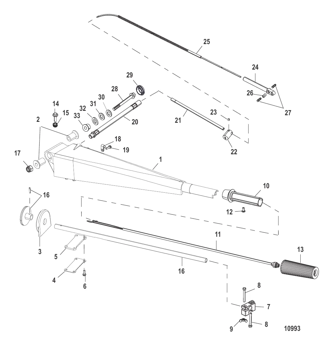 Комплект румпельной рукоятки 75/90-65 JET(12022A28 / A29 / A40)