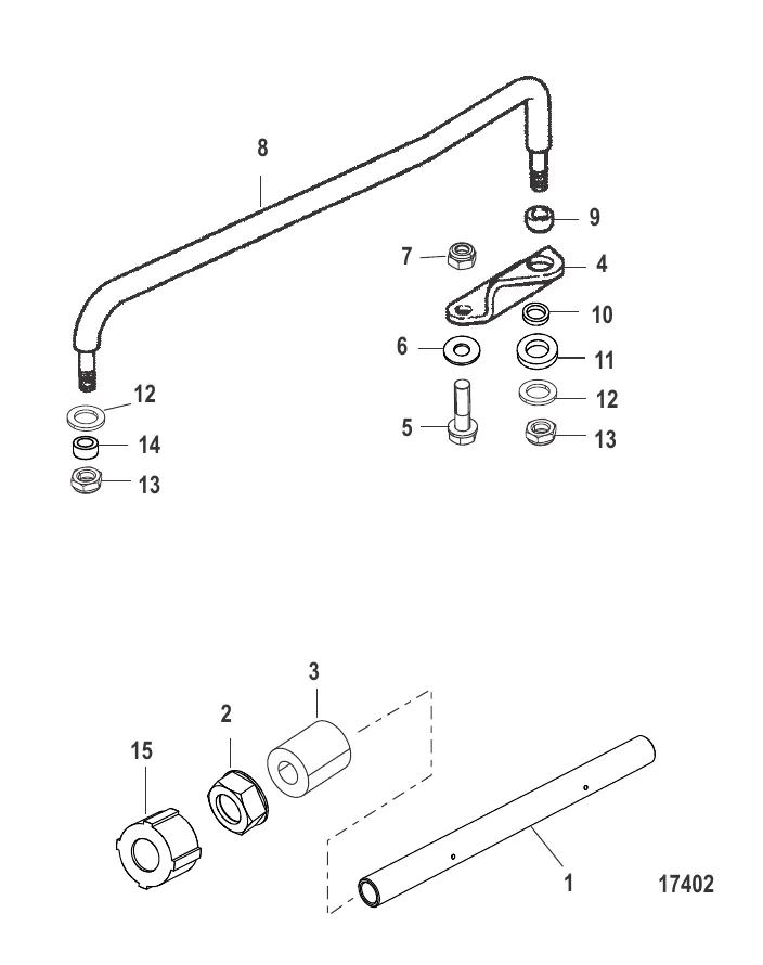 Комплект крепления – 6/8/9.9/15 л.с. (11606A1 и 11606A2)