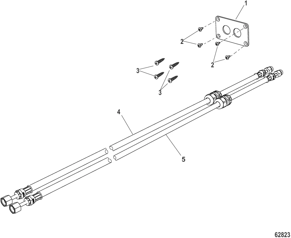 Комплект для проводки шланга через перегородку