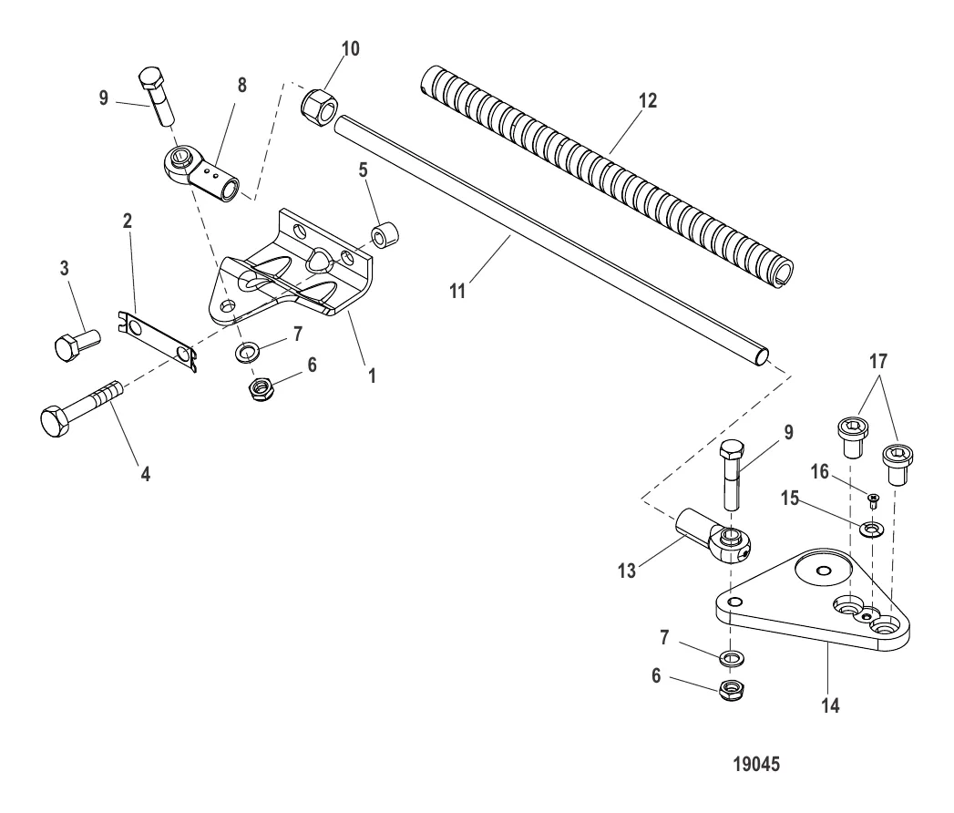 Комплект тяги Троллинговый двигатель (правый борт)