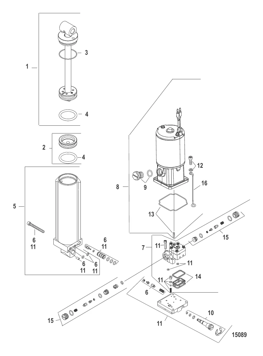 Насос/двигатель в сборе (830150T4 и 855654T2)