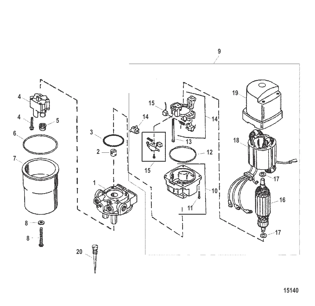 Насос/двигатель, металлический резервуар (Конструкция I – 846859A1)