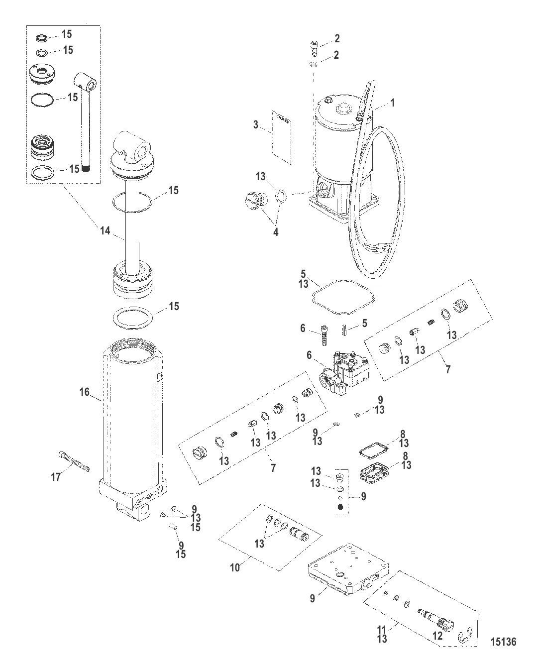 Усилитель дифферента, двигатель Oildyne (832023T1)