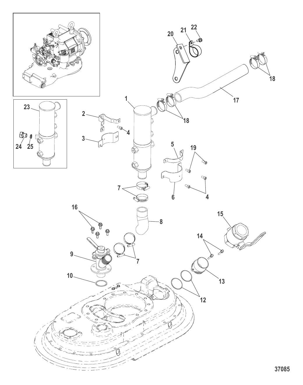 Система охлаждения (Без коробки отбора мощности)