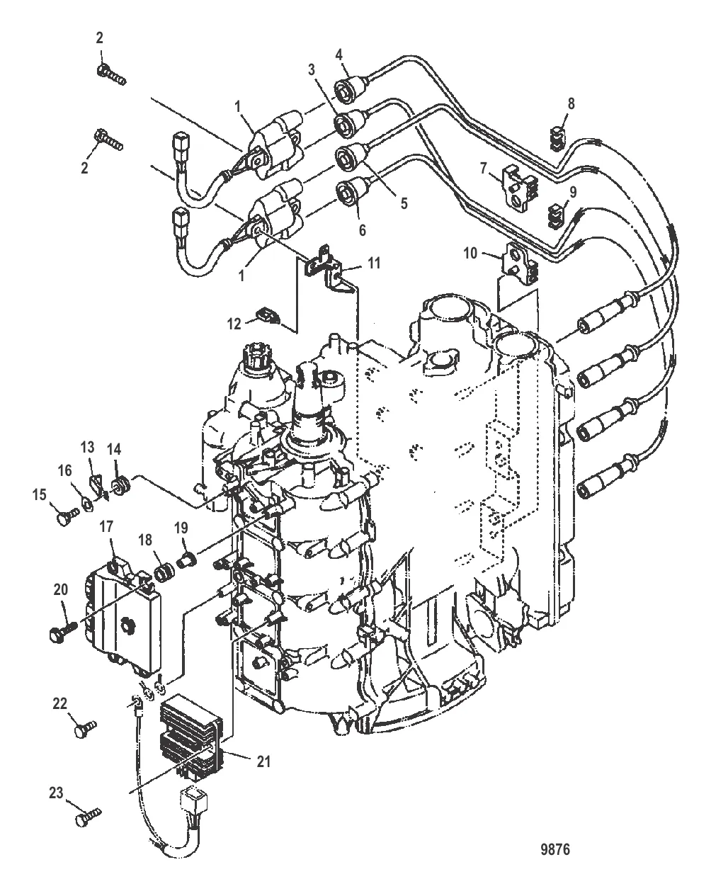Электрические компоненты Монтаж катушки зажигания и ECU